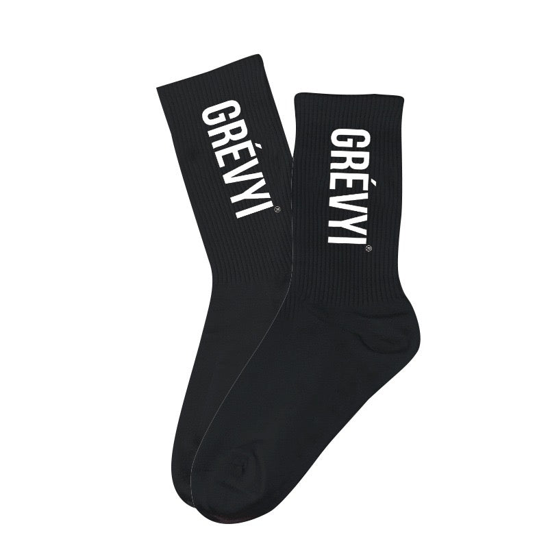 Black vertical logo socks