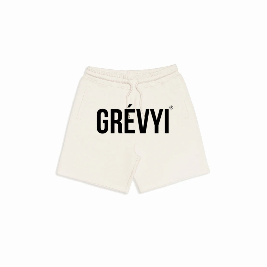 Natural Grevyi logo sweat shorts