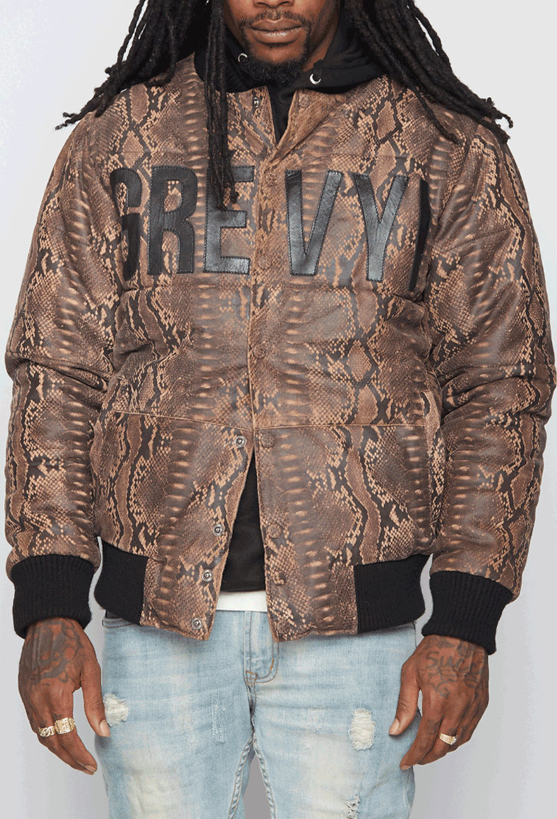 Trapper mens puffer winter jacket - (Reptile)